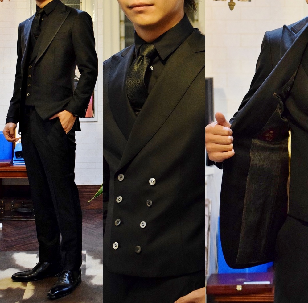 少し いつ メイト スーツ 黒 シャツ コーデ Consecrate Jp